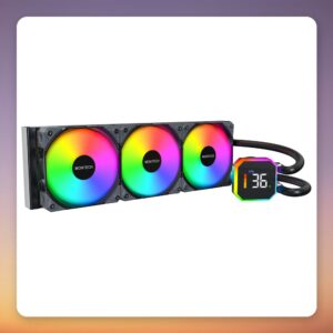 Montech HyperFlow Digital 360 360 mm AIO Liquid Cooler with Temperature Display, Black