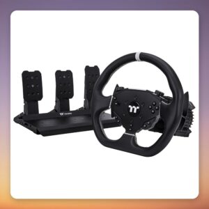 Thermaltake G6 Direct Drive Racing Wheel 6 Nm with Pedals Bundle, Black