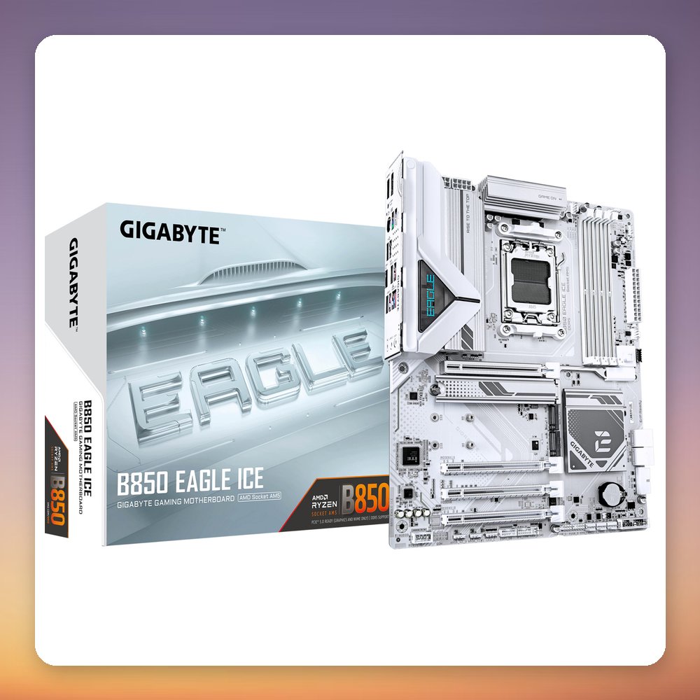 GigaByte B850 EAGLE ICE ATX Motherboard, AM5, AMD B850, DDR5, White