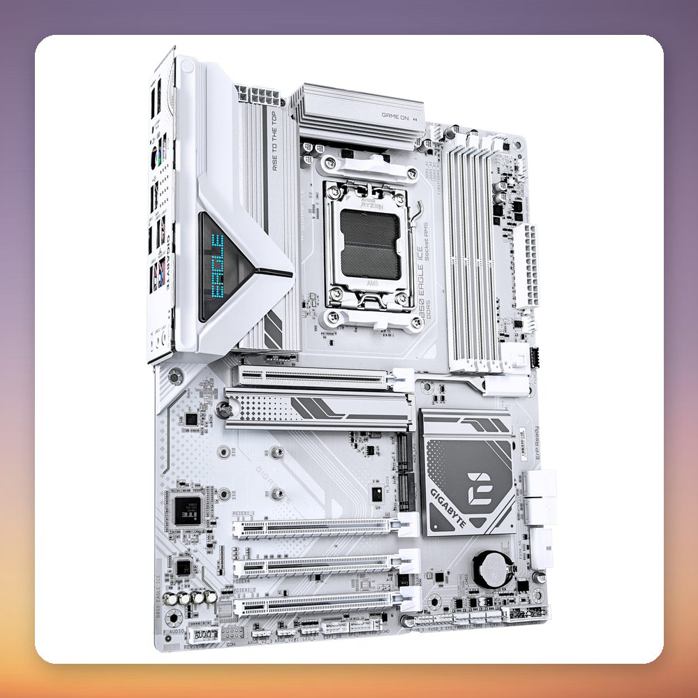 GigaByte B850 EAGLE ICE ATX Motherboard, AM5, AMD B850, DDR5, White – image 2