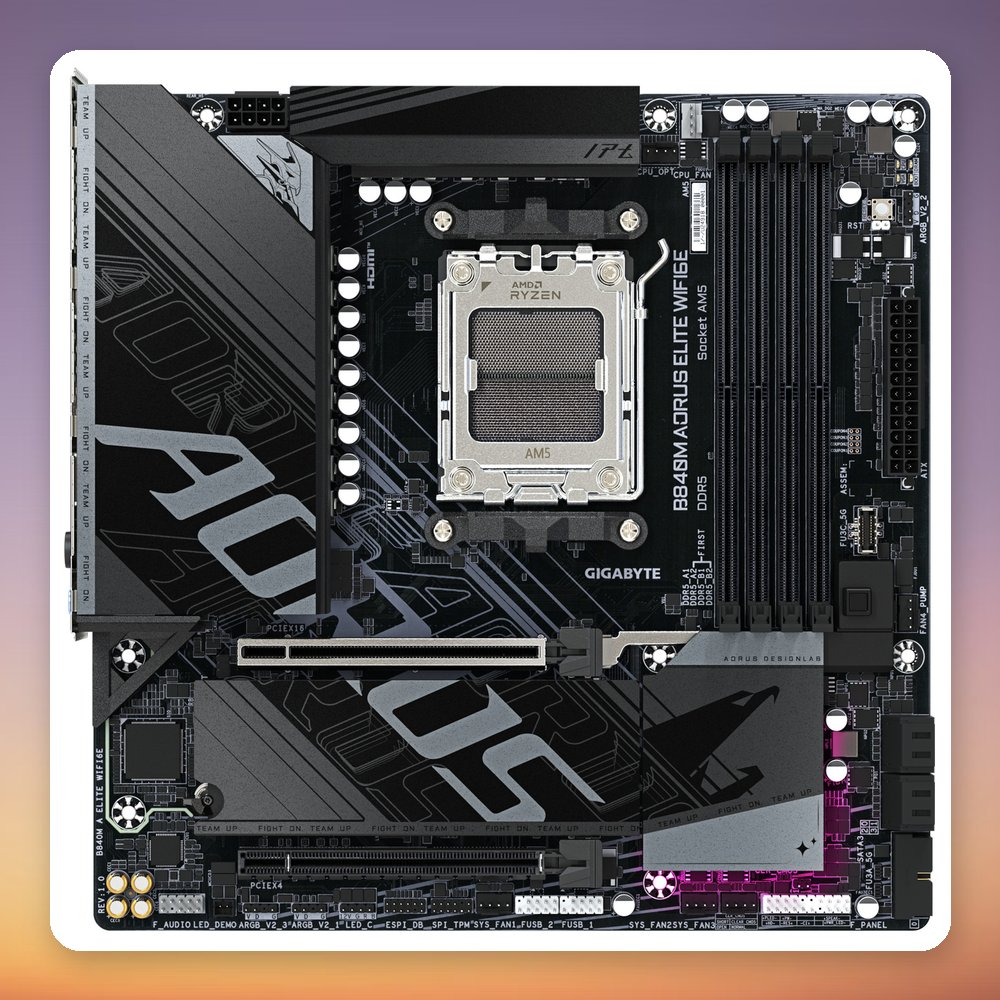 Gigabyte B840M AORUS ELITE WIFI6E AM5 Micro ATX Motherboard, DDR5, Wi-Fi 6E, 2.5GbE – image 3