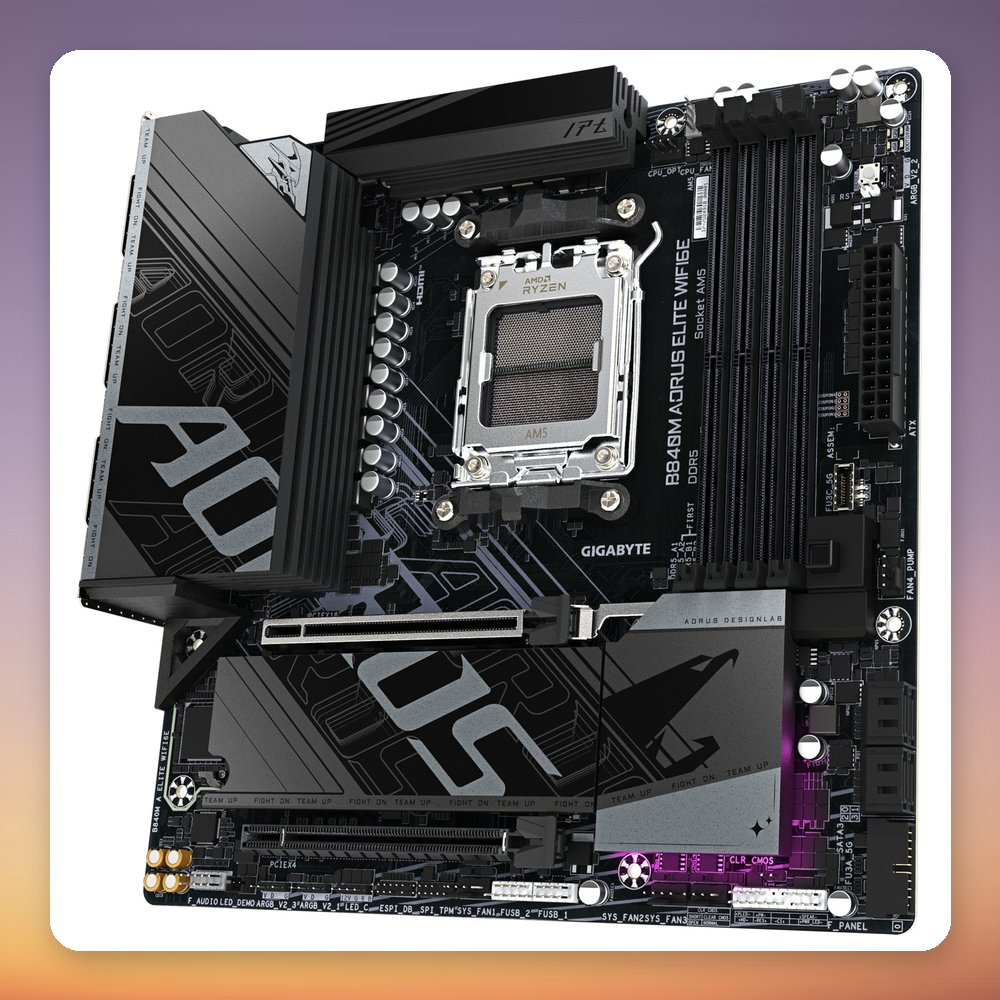 Gigabyte B840M AORUS ELITE WIFI6E AM5 Micro ATX Motherboard, DDR5, Wi-Fi 6E, 2.5GbE – image 4