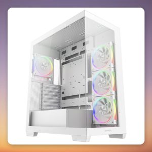 Deepcool CG580 4F V2 ATX Mid-Tower Case, White, 4x ARGB Fans, Dual Tempered Glass