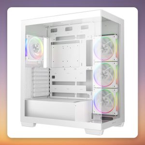 Deepcool CG580 4F V2 ATX Mid-Tower Case, White, 4x ARGB Fans, Dual Tempered Glass