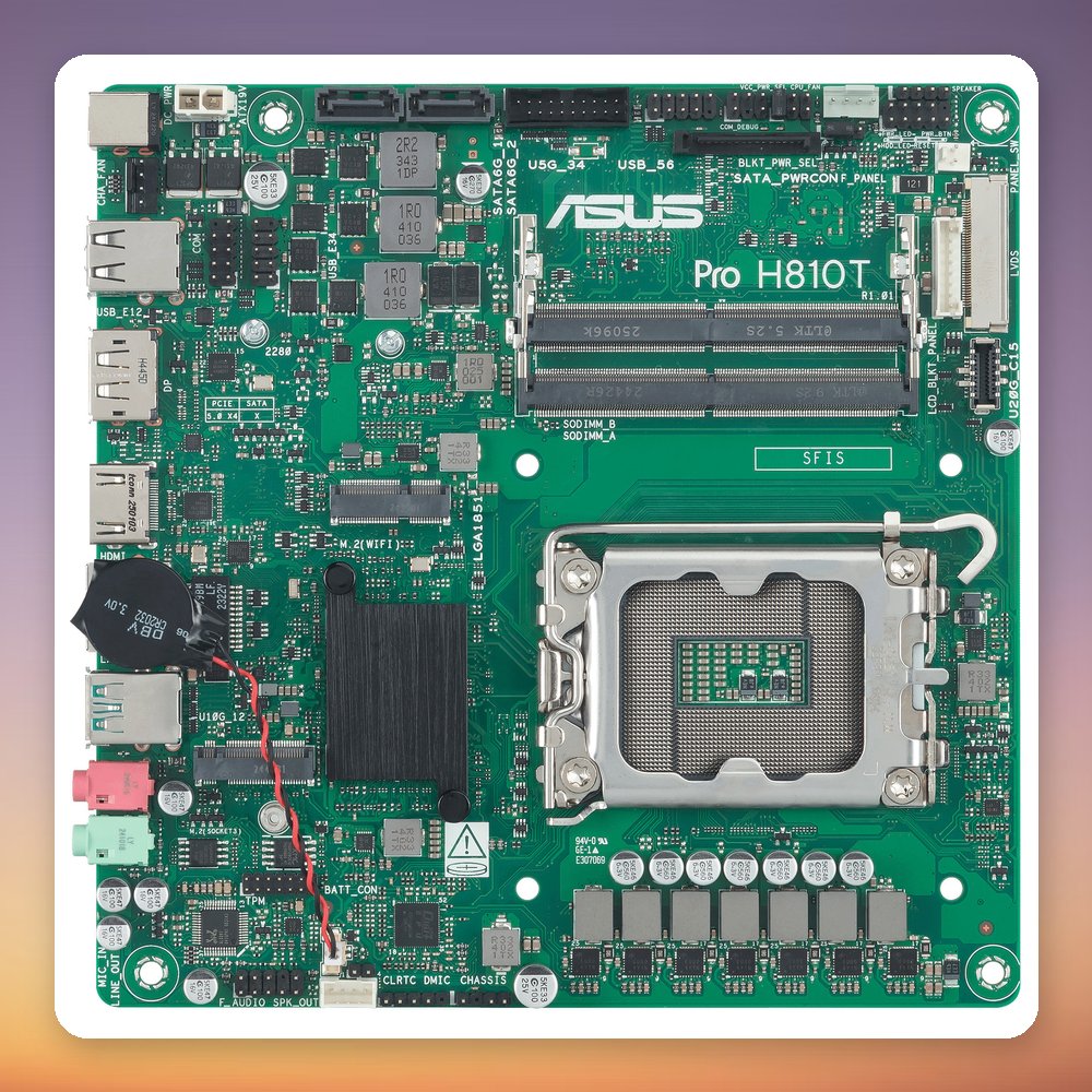 Asus PRO H810T-CSM Intel H810 LGA 1851 Thin Mini-ITX Motherboard, DDR5 SO-DIMM – image 4