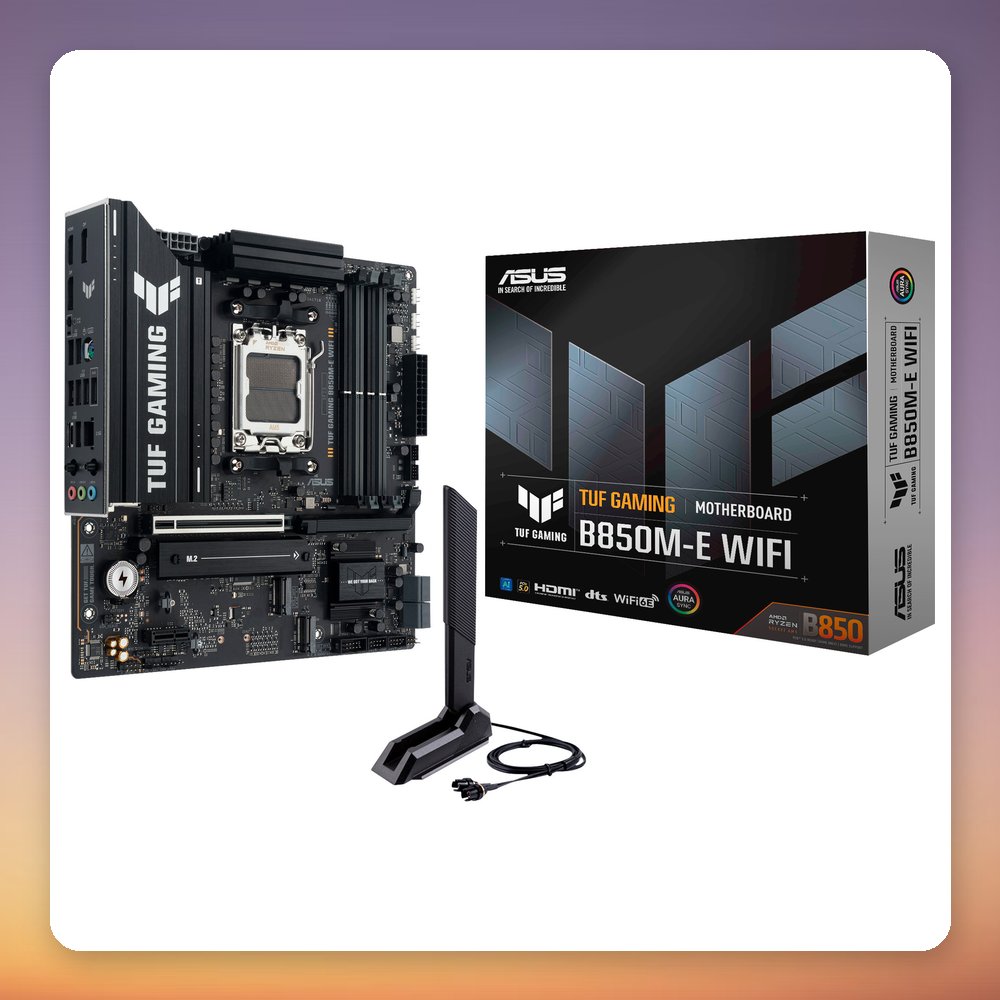 Asus TUF Gaming B850M-E WiFi AM5 Micro-ATX Motherboard, B850, DDR5, Wi-Fi 6E