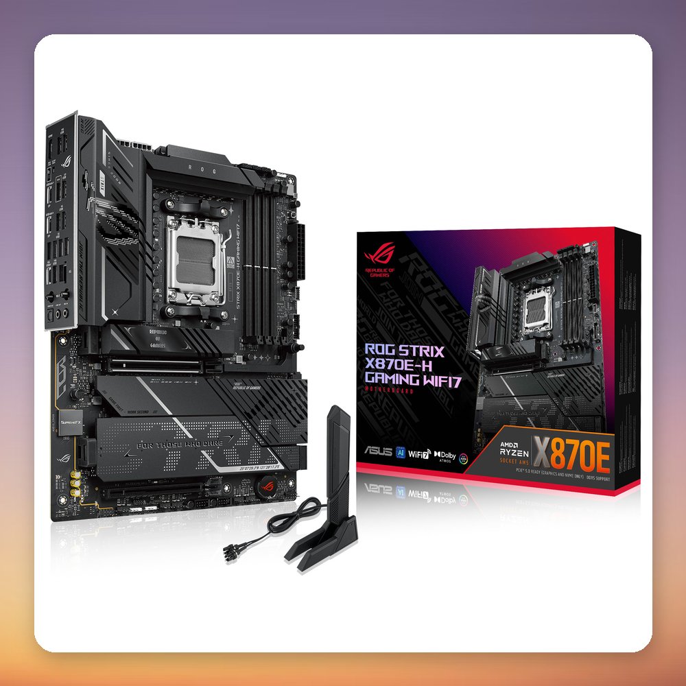 Asus ROG Strix X870E-H Gaming WiFi7 AMD X870E AM5 ATX Motherboard, Black