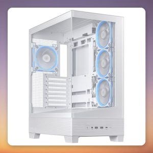 Asus A31 PLUS TG ARGB Mid-Tower ATX Case, White, Dual Tempered Glass