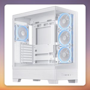 Asus A31 PLUS TG ARGB Mid-Tower ATX Case, White, Dual Tempered Glass