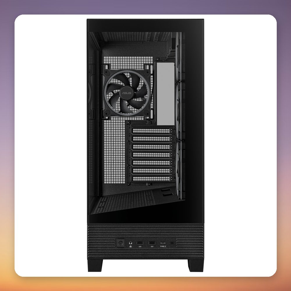 Asus A31 PLUS TG ARGB Mid-Tower ATX Case, Black, 4x ARGB Fans, Dual Tempered Glass – image 2