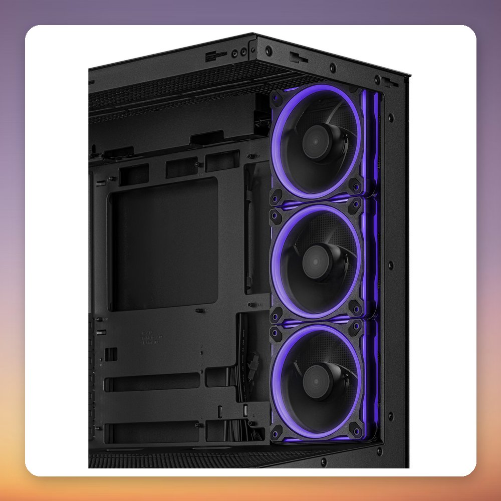 Asus A31 PLUS TG ARGB Mid-Tower ATX Case, Black, 4x ARGB Fans, Dual Tempered Glass – image 6