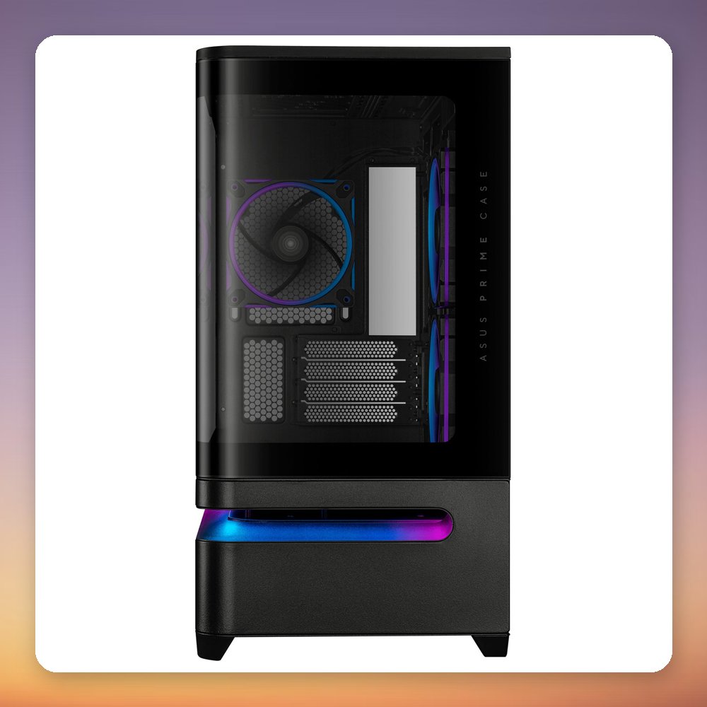 ASUS PRIME AP202 TG ARGB Micro-ATX Case, Black, 2x Tempered Glass, 3x 120 mm ARGB Fans – image 2