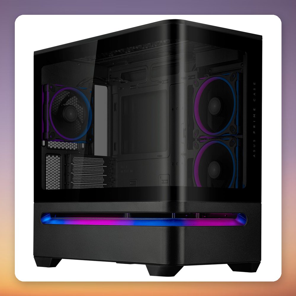 ASUS PRIME AP202 TG ARGB Micro-ATX Case, Black, 2x Tempered Glass, 3x 120 mm ARGB Fans – image 4