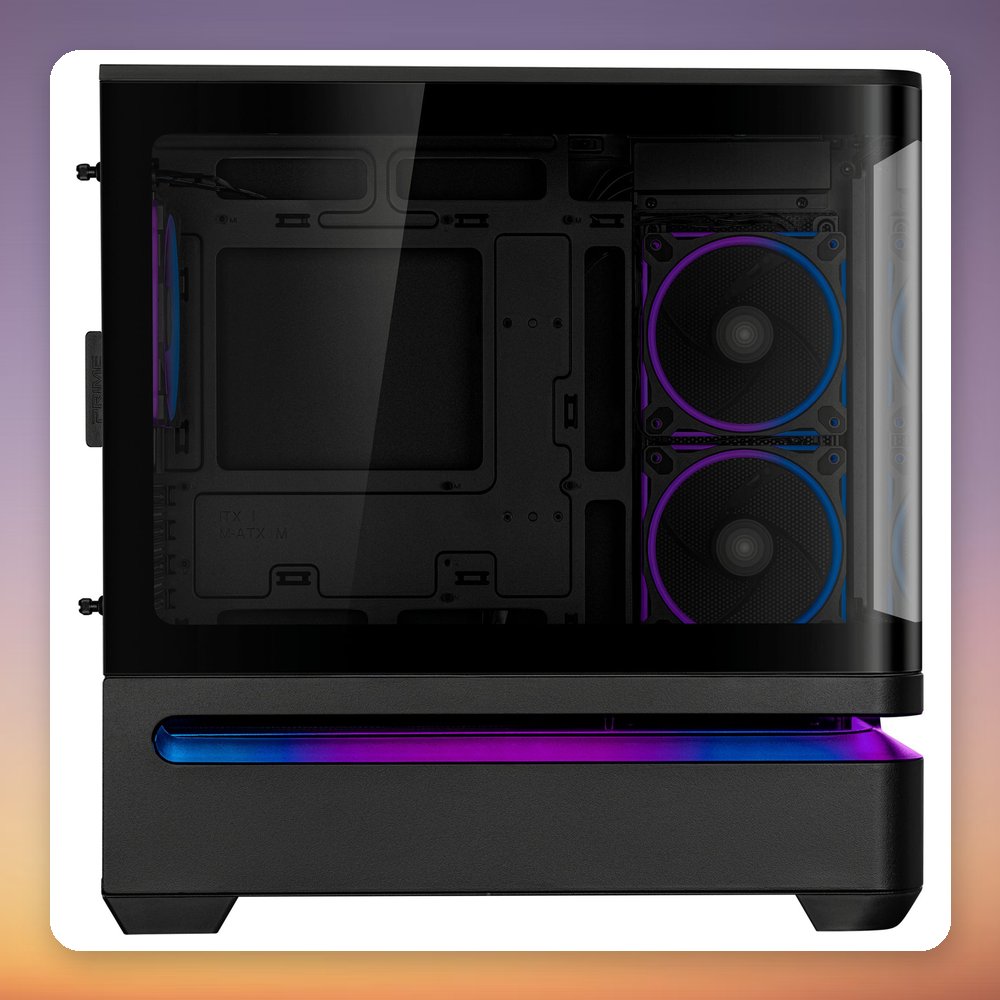 ASUS PRIME AP202 TG ARGB Micro-ATX Case, Black, 2x Tempered Glass, 3x 120 mm ARGB Fans – image 5