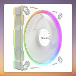 Asus Prime MR120 ARGB 120 mm PWM Case Fan, White, 28 mm Thick, Single Pack