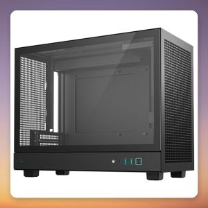 Deepcool CH160 PLUS Micro-ATX Mini Tower Case, Black, Mesh Front, Tempered Glass
