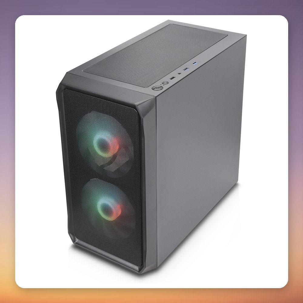 Silentware Air 10 Micro-ATX Mesh Case with 2x 140 mm ARGB Fans, Black, Tempered Glass – image 4