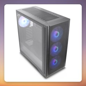 Silentware Air 1000 Mid Tower Case, E-ATX, Black, Tempered Glass, 4x ARGB Fans