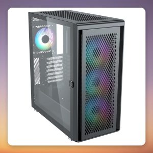 Silentware Air 100 Mid Tower Case, Black, Tempered Glass, E-ATX, 4 ARGB Fans