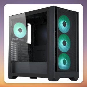 Silentware Flow 110 ARGB ATX Mid-Tower Case, Black, Tempered Glass, 4 ARGB Fans