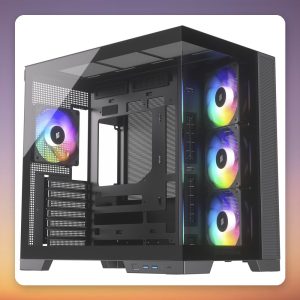 Silentware View A-RGB ATX Mid-Tower Case, Black, Dual Tempered Glass