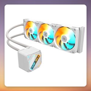 GigaByte GAMING 360 ICE 360 mm AIO Liquid CPU Cooler, White, ARGB