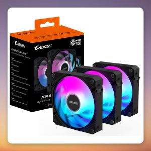Gigabyte AORUS EZ CHAIN FAN 120 mm ARGB Case Fan, Black, 3-Pack
