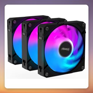 Gigabyte AORUS EZ CHAIN FAN 120 mm ARGB Case Fan, Black, 3-Pack