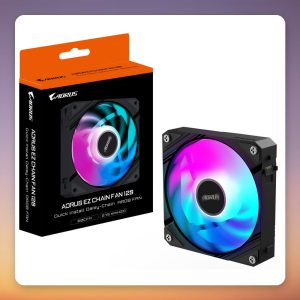 GigaByte AORUS EZ CHAIN FAN 120 mm ARGB Case Fan, Black, Single Pack