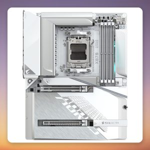 Gigabyte X870 AORUS STEALTH ICE AM5 ATX Motherboard, White, DDR5, Wi-Fi 7