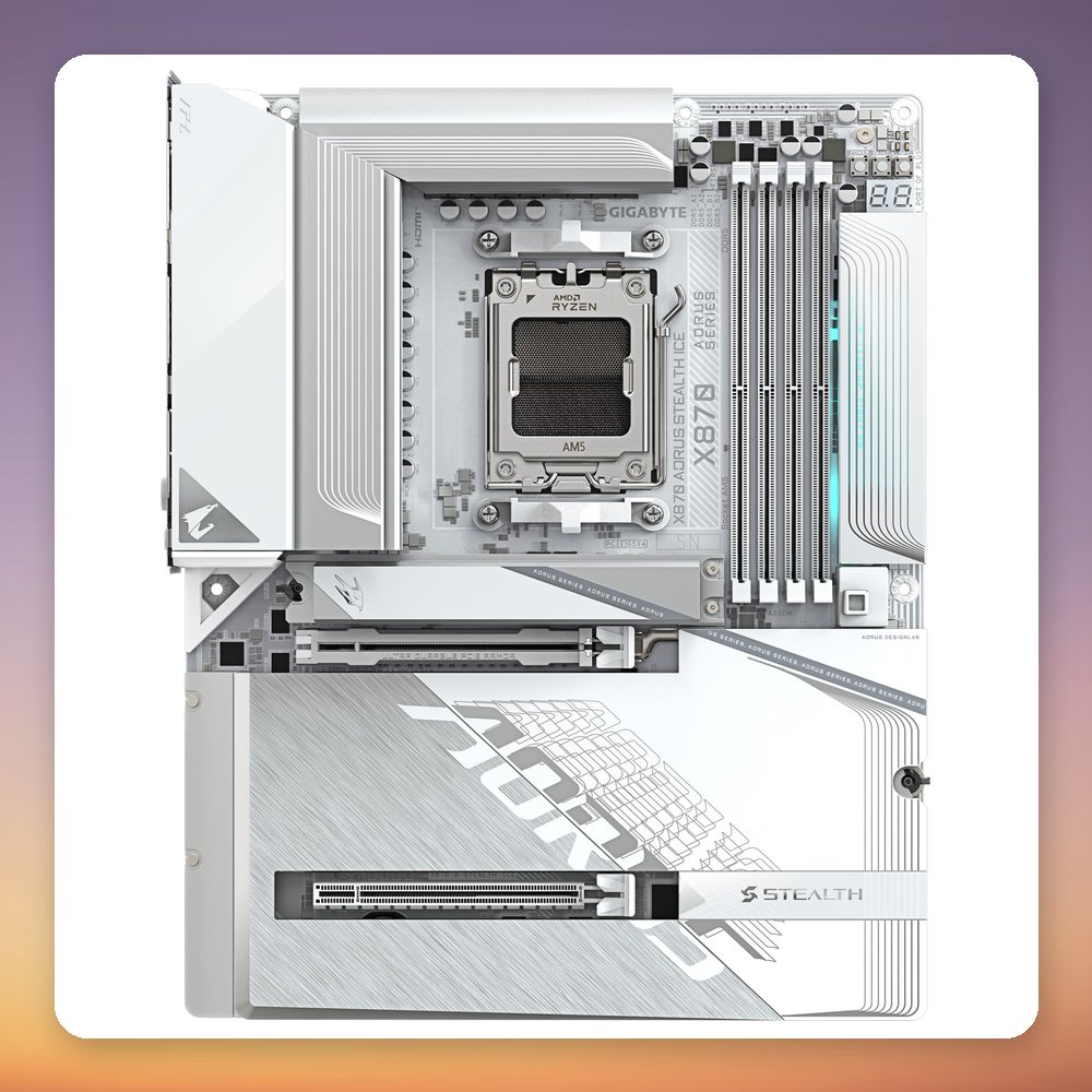 Gigabyte X870 AORUS STEALTH ICE AM5 ATX Motherboard, White, DDR5, Wi-Fi 7 – image 2