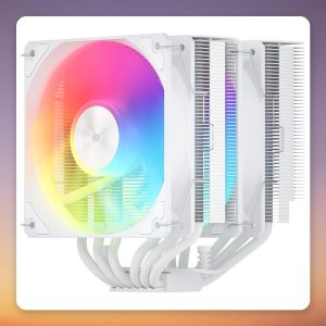 Fortron MP7-WA 120 mm Dual Tower CPU Cooler, White, ARGB, 6 Heatpipes