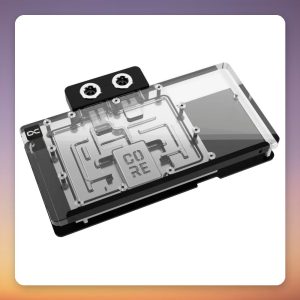 Alphacool Core RX 9070 XT Aorus Elite GPU Water Block, Clear/Chrome, with Backplate