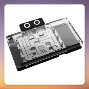 Alphacool Core RX 9070 XT Red Devil GPU Water Block with Backplate, Transparent/Chrome