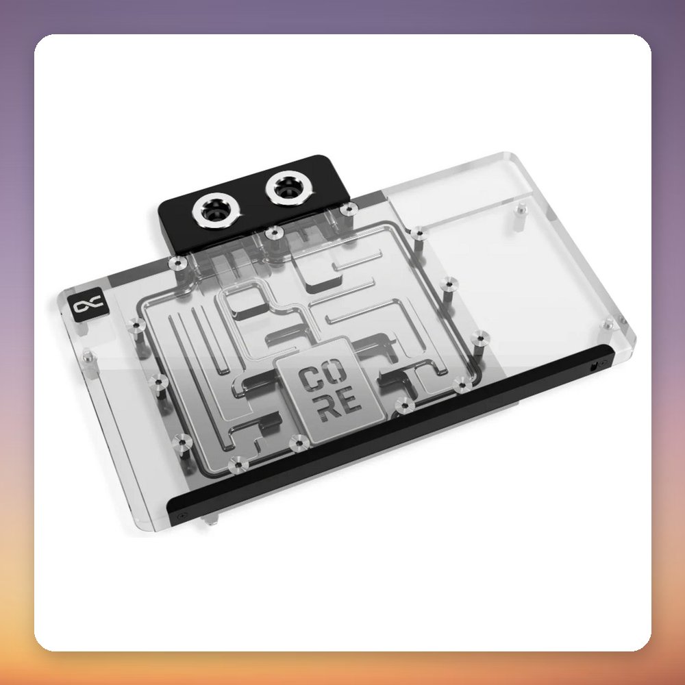 Alphacool Core RX 9070 XT Red Devil GPU Water Block with Backplate, Transparent/Chrome – image 2