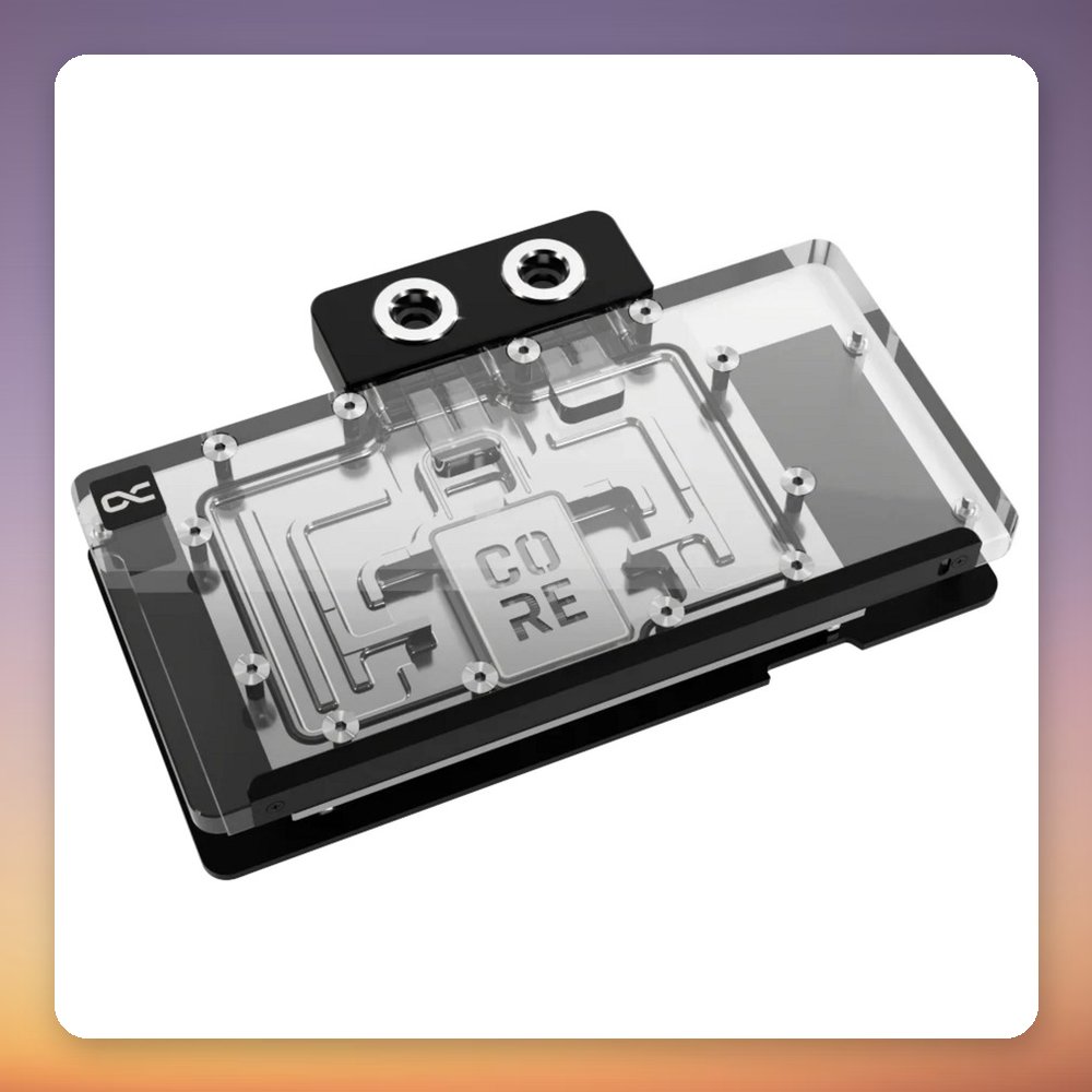 Alphacool Core RX 9070 XT Steel Legend GPU Water Block, Transparent/Chrome, with Backplate