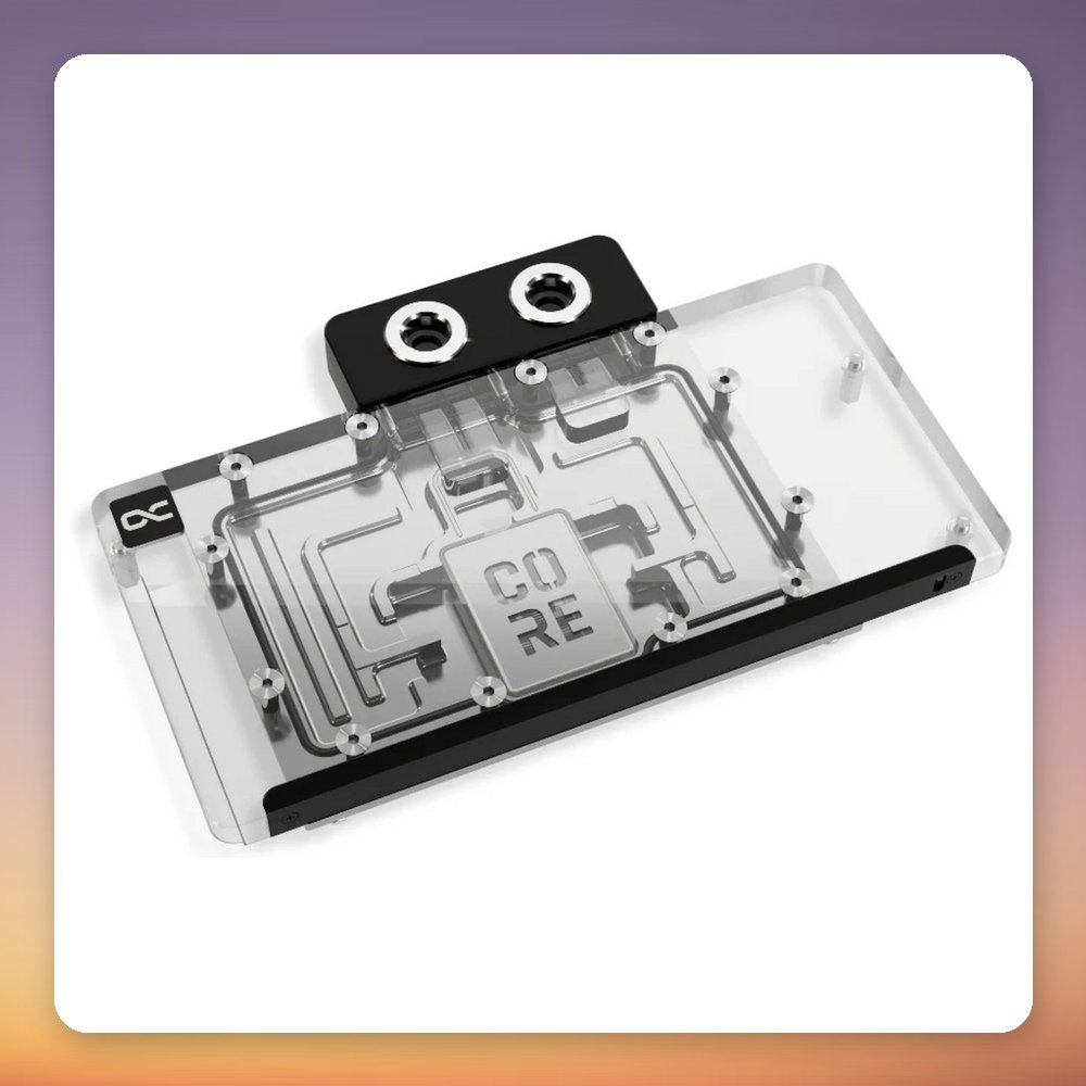 Alphacool Core RX 9070 XT Steel Legend GPU Water Block, Transparent/Chrome, with Backplate – image 2