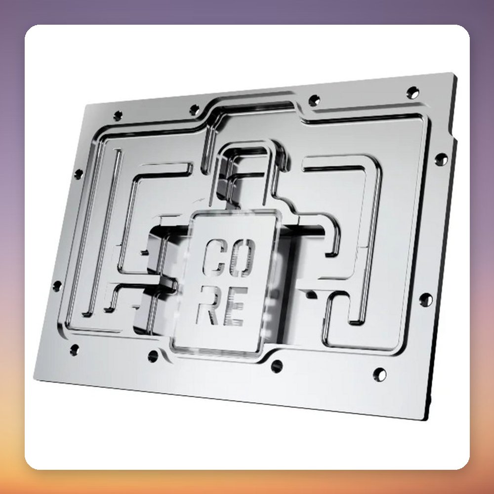 Alphacool Core RX 9070 XT Steel Legend GPU Water Block, Transparent/Chrome, with Backplate – image 5