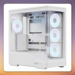 Aerocool P500A-WT-v1 Mid-Tower Case, White, Dual Tempered Glass, 4x ARGB PWM Fans