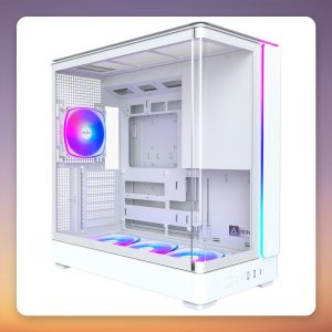 Montech KING 45 PRO ATX Mid-Tower Case, White, Curved Glass, 4x Fans
