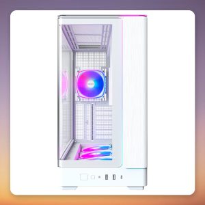 Montech KING 45 PRO ATX Mid-Tower Case, White, Curved Glass, 4x Fans