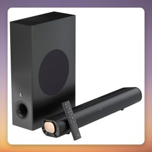 Creative Stage Pro 2.1 Soundbar with Wired Subwoofer, Bluetooth, HDMI, USB-C, Optical, Black