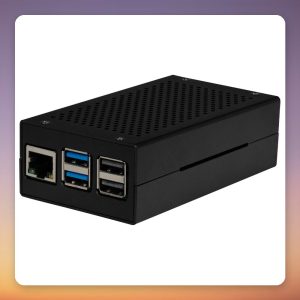Joy-IT Aluminium Case for Raspberry Pi 5 with M.2 HAT, Black, Dual 25 mm PWM Fans