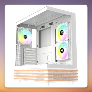 Thermaltake View 270 Plus WS ARGB Snow White E-ATX Mid-Tower Case, Dual Tempered Glass