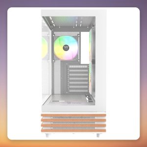 Thermaltake View 270 Plus WS ARGB Snow White E-ATX Mid-Tower Case, Dual Tempered Glass