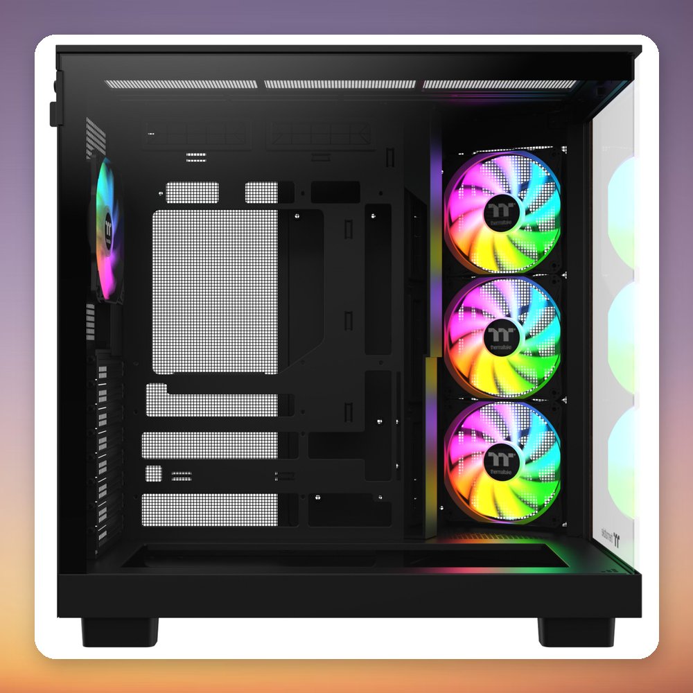 Thermaltake View 380 XL WS ARGB Mid-Tower Case, Black/Wood, Dual Tempered Glass – image 5