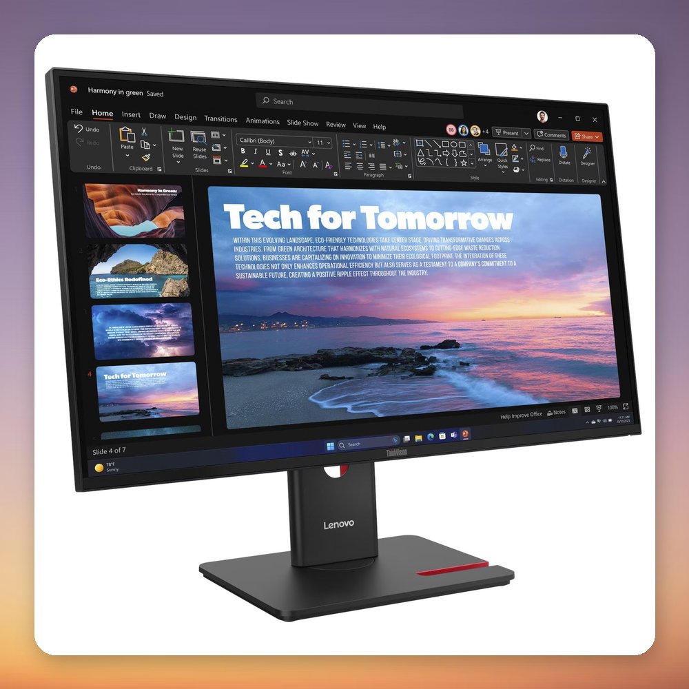 Lenovo ThinkVision T27QD-40 27" QHD IPS Monitor, 120 Hz, USB-C 100W, RJ45