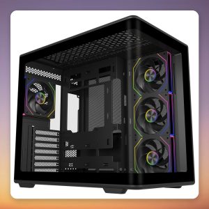 Cooler Master Elite 600 ARGB ATX Mid-Tower Case, Black, Dual Tempered Glass