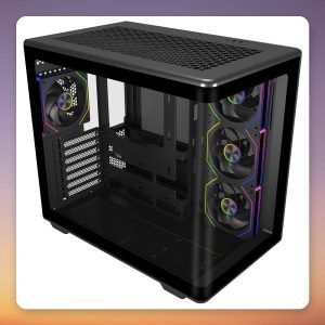 Cooler Master Elite 600 ARGB ATX Mid-Tower Case, Black, Dual Tempered Glass