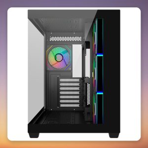 Cooler Master Elite 681 ATX Mid-Tower Case, Black, Dual Tempered Glass, 4x ARGB Fans